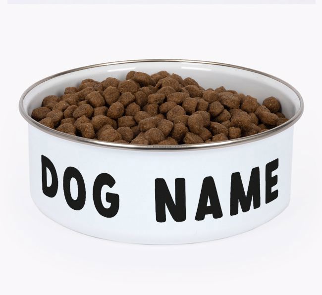 Chunky Name: Personalized {breedFullName} Enamel Dog Bowl
